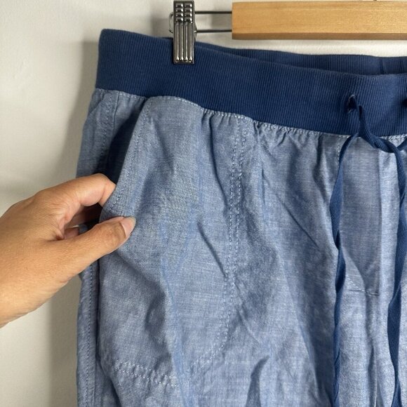 Talbots Pants Womens 14W Cotton Chambray Drawstring Elastic Waist Pull On Casual - Picture 5 of 12